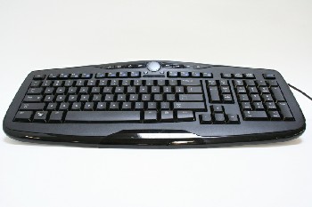 Computer, Keyboard, SILVER CIRCLE AT TOP, PLASTIC, BLACK