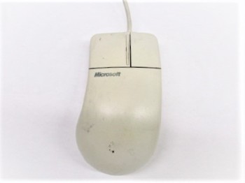 Computer, Mouse, VINTAGE / OLD TECH, SERIAL PORT, RIGHT HANDED, USED, PLASTIC, OFFWHITE