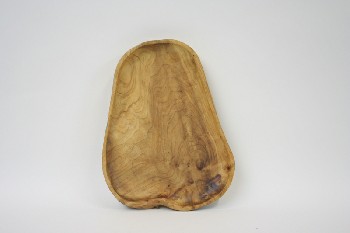 Decorative, Tray, PLATTER MADE FROM SLICED LOG, NATURAL SHAPE & KNOTS, WOOD, BROWN