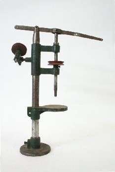 Tool, Drill, DRILL PRESS, RED DISCS, ROUND BASE, METAL, GREEN