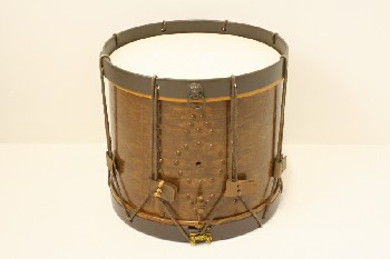 Music, Drum, MARCHING DRUM, ROPED SIDES, PLASTIC, BROWN