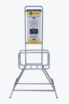 Airport, Misc, BAGGAGE SIZE/WEIGHT CHECKER, "CHECK CARRY ON LUGGAGE SIZE HERE", TUBULAR FRAME, METAL, GREY