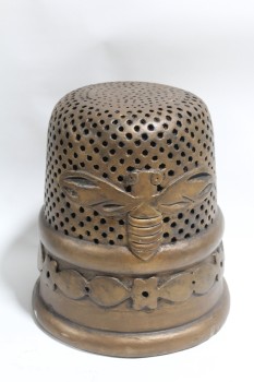 Decorative, Misc, OVERSIZED LIGHTWEIGHT THIMBLE, RAISED BEE DESIGN, SEWING, FOAM, BROWN