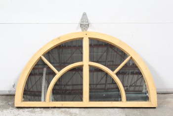 Mirror, Misc, ARCH SHAPE W/PANELS, CURVED TOP, FLAT BOTTOM, FARMHOUSE / RUSTIC LOOK, WOOD, BROWN