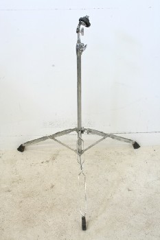 Music, Stand, BLACK RUBBER FEET, 3 FOLDING LEGS, AGED, METAL, SILVER