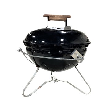 Camp, Stove , CAMPING / TAILGATING / GRILLING, PORTABLE CHARCOAL BARBECUE/BBQ GRILL, WOODEN TOP HANDLE, TRIPOD BASE, USED, METAL, BLACK