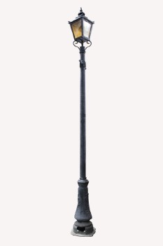 Lighting, Street Lamp, POINTED TOP,PLAIN POST,2 UPPER PEGS,ROUNDED DECORATED FLARED BOTTOM W/15x15