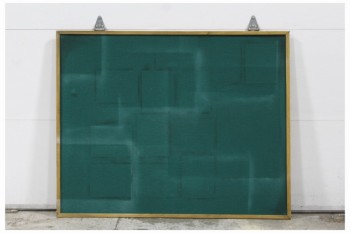 Board, Pin, FRAMED BOARD,GREEN TEXTURED FABRIC, LOOKS AGED AROUND POSTERS, FABRIC, GREEN