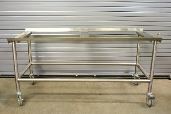 Medical, Morgue, GURNEY, BODY TRANSPORT CART, ROLLING - Body Trays Available & Rent Separately, STAINLESS STEEL, SILVER