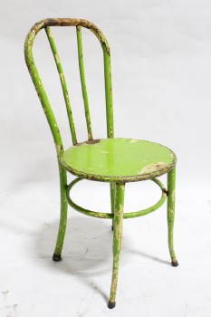 Chair, Dining, BENTWOOD STYLE,NO ARMS,VINTAGE, DISTRESSED/AGED (Condition May Be Slightly Different Than Pictured) , METAL, GREEN