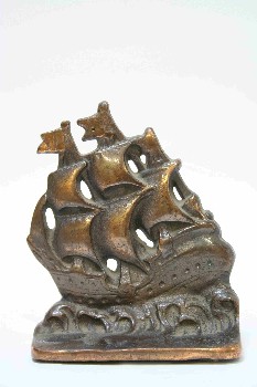 Bookend, Nautical, SHIP SAILING,OLD STYLE, METAL, BRONZE