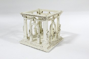 Decorative, Buildings, ARCHITECTURAL CONTAINER, ANCIENT GREEK / ROMAN, NO ROOF / LID, RESIN, OFFWHITE