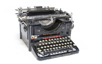 Desktop, Typewriter, ANTIQUE TYPEWRITER, METAL, BLACK