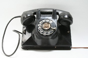 Phone, Rotary, OLD STYLE, WALLMOUNT, PLASTIC, BLACK