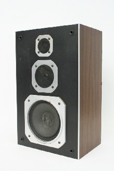 Audio, Speaker, RECTANGULAR, FAUX WOODGRAIN, NO CLOTH COVER, NO WIRES, WOOD, BROWN
