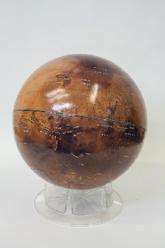 Globe, Tabletop, BLACK & BROWN MOON GLOBE ON CLEAR PLASTIC STAND, PLASTIC, BROWN