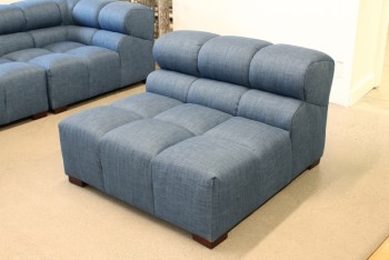 Sofa, Sectional, MODERN, INTERCHANGABLE SEATING MIDDLE MODULE , FABRIC, BLUE
