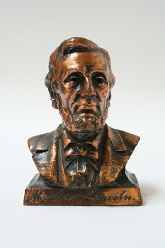 Statuary, Bust, ABRAHAM LINCOLN, AMERICAN PRESIDENT, USA, METAL, COPPER