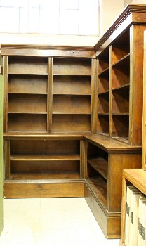 Shelf, Corner, 8' CORNER BOOKSHELF UNIT, x2 8-SHELF TOPS, x2 2-SHELF BOTTOMS, (LEFT SIDE 61