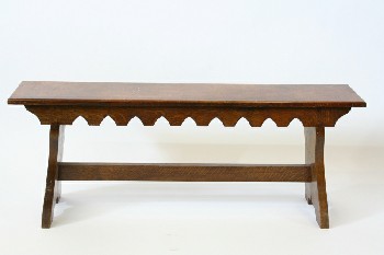 Bench, Misc, TRIM OF POINTED ARCHES, LOWER STRETCHER, WOOD, BROWN