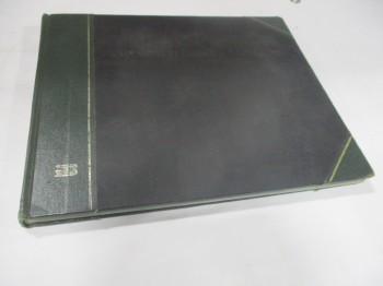 Book, Ledger, Gold Leaf Design On Green Corners And Spine.'B', BLACK