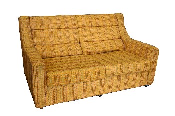 Sofa, Loveseat, PLAID,TEXTURED UPHOLSTERY, ROLLING, AGED, FABRIC, YELLOW