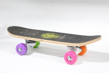Sport, Skateboard, DIFFERENT COLOURED WHEELS, WOOD, MULTI-COLORED