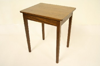 Table, Side, SQUARE TOP W/SQUARE LEGS, WOOD, BROWN