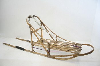 Sport, Sled, REAL DOGSLED / SLEIGH W/LEATHER STRAPPING - Not Identical To Photo, WOOD, NATURAL
