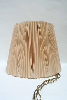 Lighting, Hanging, PLEATED SHADE W/LONG CHAIN & ELECTRICAL CORD - Just Shade, Single Unit, FABRIC, BEIGE