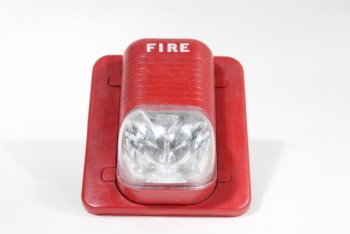 Fire, Box, WALLMOUNT STROBE BOX W/LIGHT, PLASTIC, RED