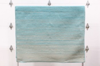 Rug, Runner, 5x8FT TURQUOISE & GREY BRAIDED / WOVEN, OMBRE EFFECT, FABRIC, GREY