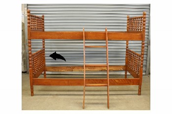 Bed, Bunkbed, SINGLE SIZE BUNK W/TURNED POSTS, HEADBOARD &  FOOTBOARD - *Photo Shows 2 Beds Stacked Into 60x78.5x42