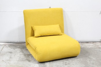 Chair, Lounge, FLEXIBLE SEATING, SOFA BED/SINGLE SLEEPER OR FOLDED CHAIR - (29x30x29" As Shown or 29x78x29" Extended), FABRIC, YELLOW