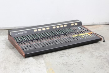 Audio, Mixing Board, VINTAGE ANALOG MIXING CONSOLE, WOOD TRIM, COLOURED BUTTONS & LEVERS, WOOD, BLACK
