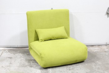 Chair, Lounge, FLEXIBLE SEATING, SOFA BED/SINGLE SLEEPER OR FOLDED CHAIR - (29x30x29" As Shown or 29x78x29" Extended), FABRIC, GREEN