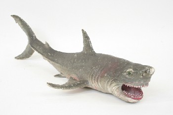 Toy, Animal, GREAT WHITE SHARK W/OPEN MOUTH, RUBBER, GREY
