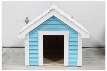 Pets, Miscellaneous, DOG HOUSE, WHITE WOOF - See Photos For Scale, WOOD, BLUE