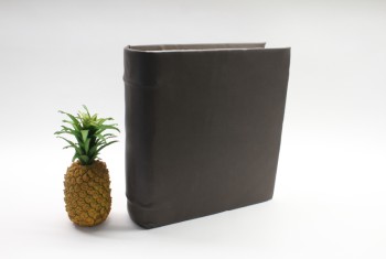 Book, Prop, LIGHTWEIGHT, OVERSIZED LARGE BOOK, PLAIN, NO TITLE, LEATHER LOOK COVER, SHOWMADE, FOAM, BROWN