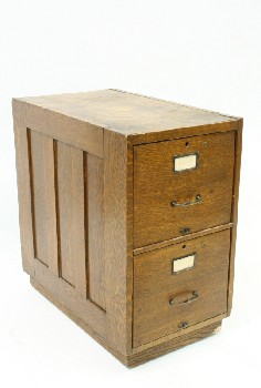 Cabinet, Filing, 2 DRAWERS, VERTICAL, VERY AGED, WOOD, BROWN