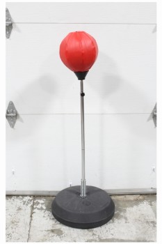 Sport, Boxing, ROUND RED PUNCHING BAG ON BLACK BASE, FREESTANDING, PLASTIC, RED