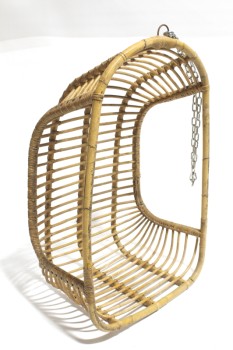 Chair, Misc, VINTAGE HANGING PATIO SWING BASKET CHAIR , RATTAN, NATURAL