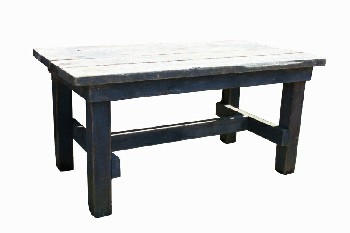 Table, Rustic, THICK SLAT TOP, LOWER STRETCHER, RUSTIC, WOOD, NATURAL