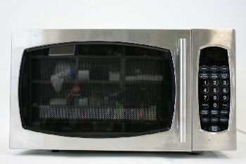 Appliance, Microwave, ROUNDED WINDOW, METAL, SILVER