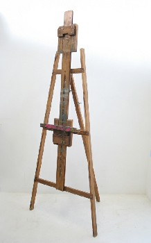 Art Supplies, Easel, FREESTANDING, FOLDING, ADJUSTABLE, BEATNIK STYLE, USED - Condition Not Identical To Photo, WOOD, BROWN