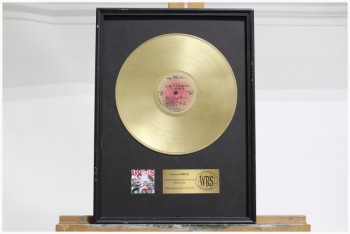 Wall Dec, Award, CLEARABLE, RECORDING INDUSTRY GOLD RECORD ALBUM, BRUSHED GOLD PLAQUE, VINYL, GOLD