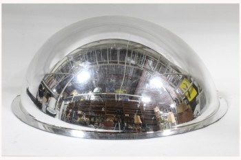 Mirror, Misc, FAKE CEILING MOUNT CONVEX STORE SECURITY MIRROR, REFLECTIVE, AGED, PLASTIC, SILVER