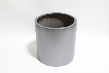 Garden, Planter, CYLINDRICAL DRUM PLANT CONTAINER, SOLID/PLAIN , FIBERGLASS, SILVER