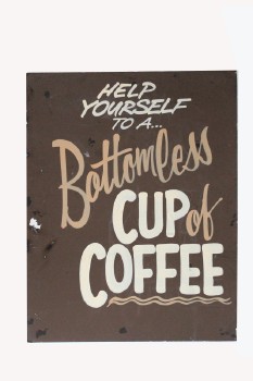 Sign, Coffee, HAND PAINTED VINTAGE STYLE, 