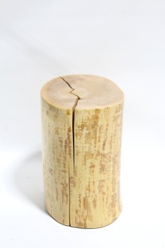 Table, Side, NATURAL LOG W/CRACKS, GLOSSY FINISH, TREE TRUNK/ STUMP/ SIDE TABLE / STOOL / SEAT/ DISPLAY PLINTH ETC., WOOD, BROWN